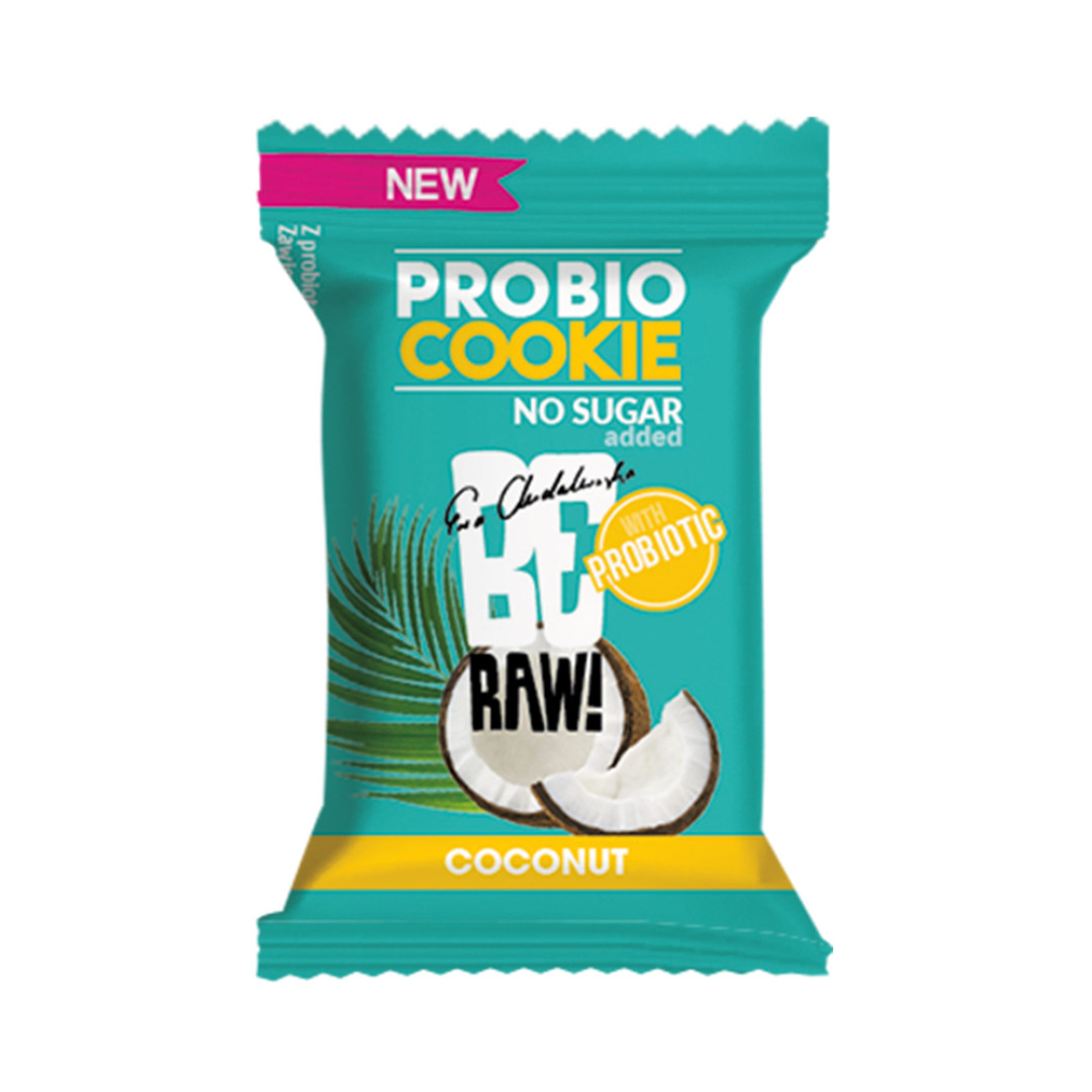 BeRAW! Probio Cookie Ciasteczko probiotyczne Coconut kokosowe bez dodatku cukru 18 g